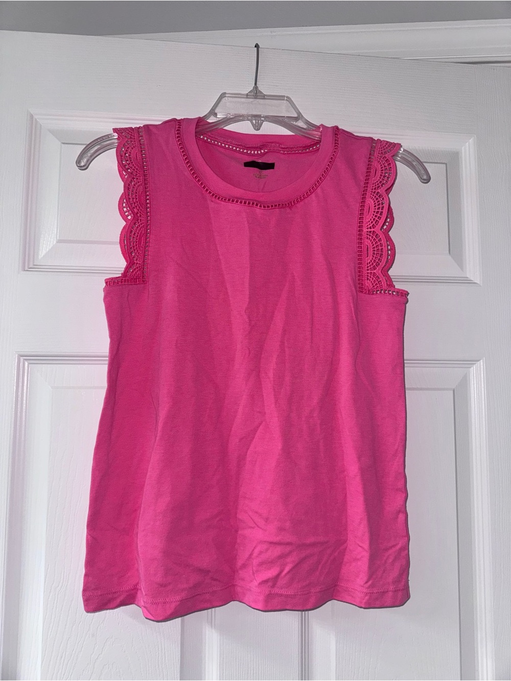 Pink Lilly Pulitzer Agee Sleeveless Lace Trim Top!